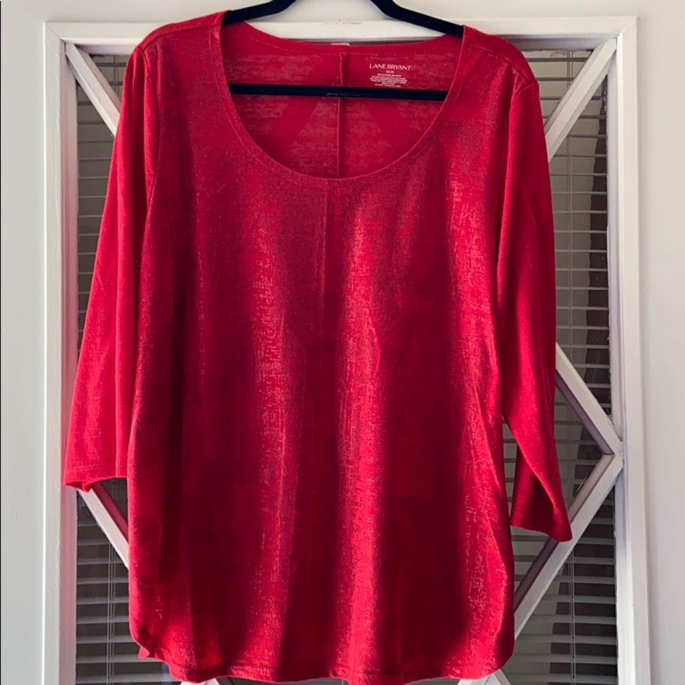 3/4 Sleeve Lane Bryant foil front shirt
